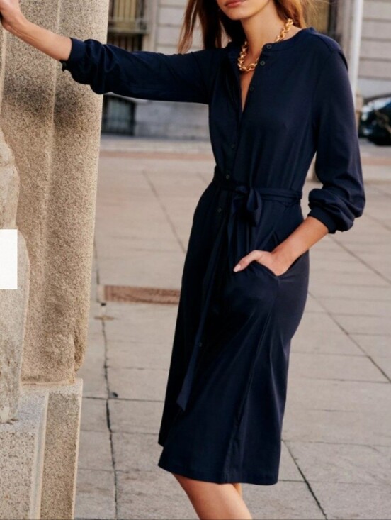 Boden Dresses & Skirts - Boden Navy Julia Shirt Dress with Tie Waist 8